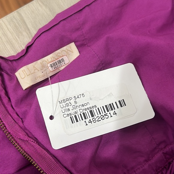 Ulla Johnson Ella Purple Pleated Cut Out Strapless Dress size 8 - Picture 7 of 8